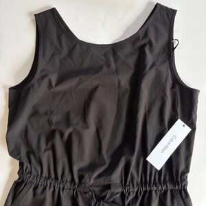 Calvin Klein Womens 10 Black Sleeveless Tank Dress Drawstring‎ Waist Pockets